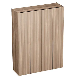 Шкаф со складными дверями, со стеклянной полкой в металлическом профиле с подсветкой L264