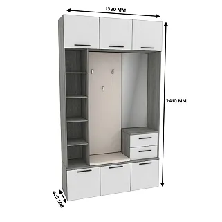 Секция с вешалкой и стеллажом LG-416