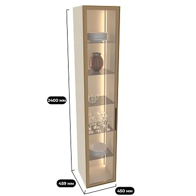 Шкаф со стеклянными фасадом полки стекло R220.1