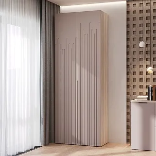 Шкаф 2 дверный, фрезерованные фасады в эмали LE-210.44-4