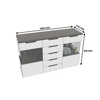 Комод с подсветкой, фасады в эмали LE707