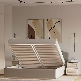 Кровать двуспальная мягкая CELINE с подъемным механизмом, 160x200