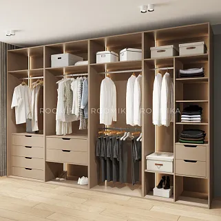 Шкаф для спальни с двумя ящиками и штангой с подсветкой R210.60-2