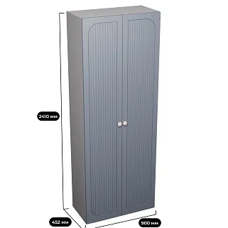 Шкаф двухдверный узкий, фрезерованные фасады в эмали LE210.44-1