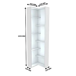 Стеллаж завершающий угловой с подсветкой L-230.60 L/R