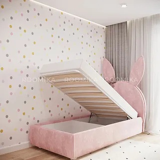 Кровать односпальная мягкая BUNNY  с подъемным механизмом, 90x190