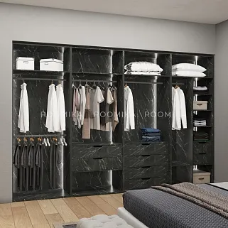 Шкаф для спальни с полками и штангой с подсветкой R210.60-4