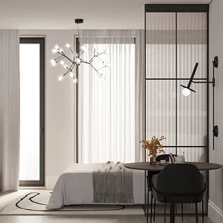 Составная перегородка для зонирования пространства, стекло Эстриадо GRACE 11