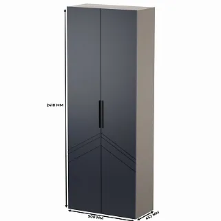 Шкаф 2 дверный, фрезерованные фасады в эмали LE-210.44-1