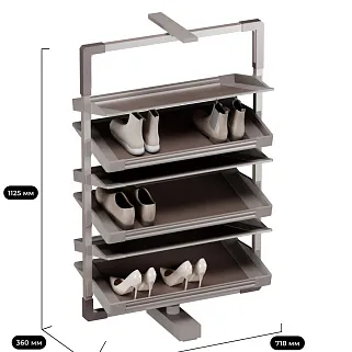 ALFA Поворотно-выдвижная обувница, 6 полок, FRM5814.06F.01