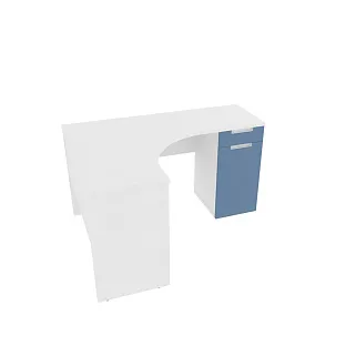 Стол угловой разносторонний, фасады в эмали LE714 L/R