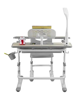 Комплект парта + стул трансформеры Lavoro Grey + лампа + подставка