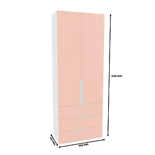 Шкаф книжный/для одежды с тремя ящиками, фасады в эмали LE213