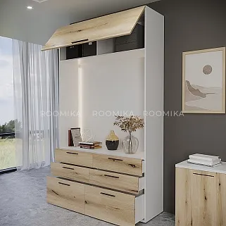 Секция с комодными ящиками и антресолью L411