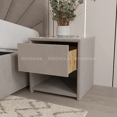 Тумба прикроватная мягкая, стекло прозрачное SUNRISE 751