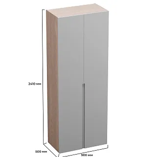 Шкаф 2 дверный, фасады в эмали LE210.44-1 НКД