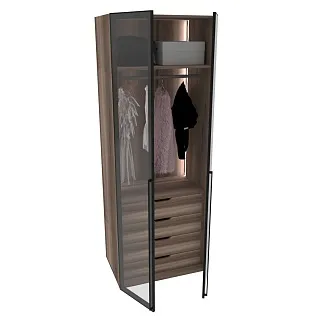 Шкаф для спальни с полками и штангой с подсветкой R210.60-4