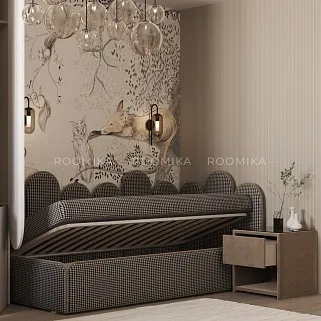 Тумба прикроватная мягкая, стекло прозрачное SUNRISE 751