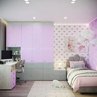 Шкаф книжный/для одежды с тремя ящиками, фасады в эмали LE213