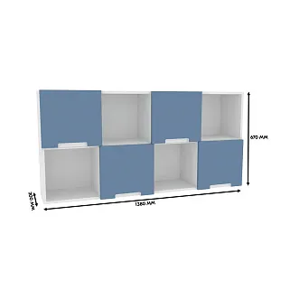 Антресоль над столом, фасады в эмали LE309