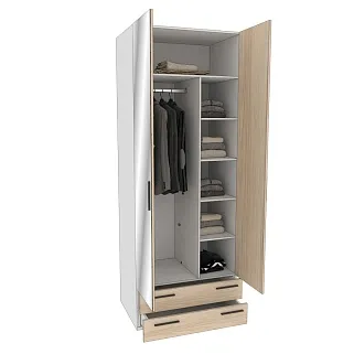 Шкаф двустворчатый с ящиками и с зеркалом L-211.60Z