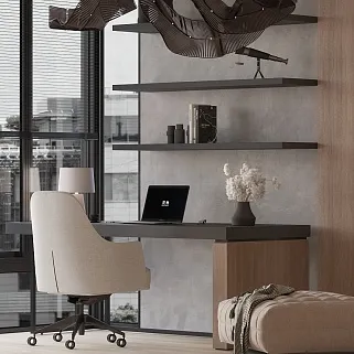 Кабинет в светлых древесных оттенках №4