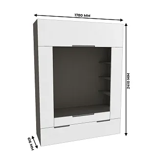 Секция для ТV с подсветкой, фасады в эмали LE406.60