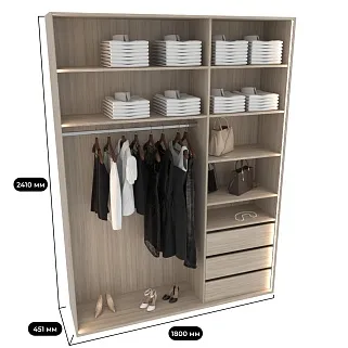 Шкаф с ящиками и штангой с подсветкой M180.45-1 L/R