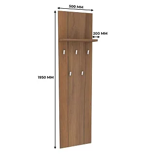 Панель узкая с полкой и крючками L-176