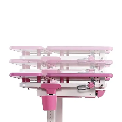 Комплект парта + стул трансформеры Lavoro Pink + лампа + подставка