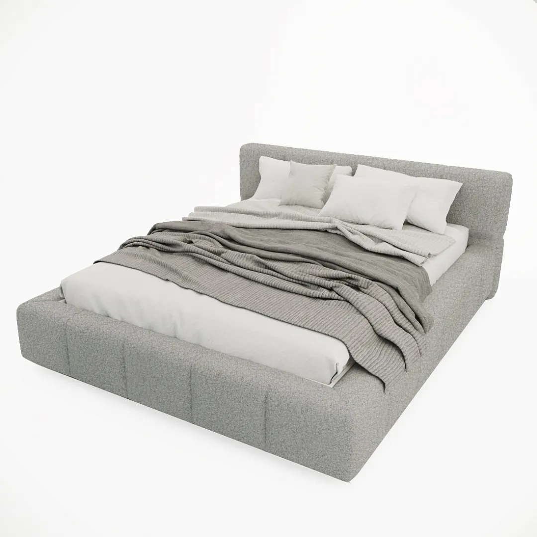 Кровать двуспальная мягкая QUADRO-soft-m  с подъемным механизмом, 140x200