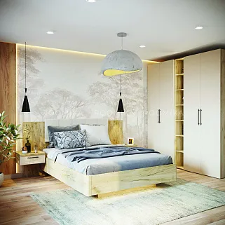 Кровать двуспальная CUBO с парящим эффектом, 140x200