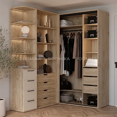 Шкаф с встроенными ящиками с подсветкой R215.2