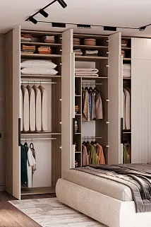 Шкаф 2 дверный, фрезерованные фасады в эмали LE-210.60-1