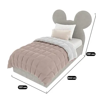 Кровать односпальная мягкая MICKEY с подъемным механизмом, 90x190