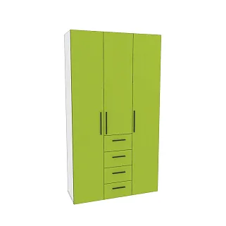 Шкаф трехдверный с ящиками узкий L203.44