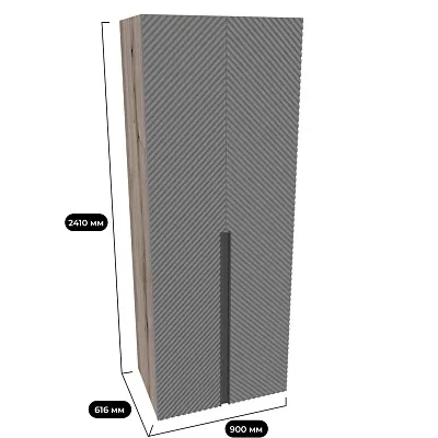 Шкаф 2 дверный, фрезерованные фасады в эмали LE210.60-4