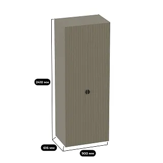 Шкаф 2 дверный, фрезерованные фасады в эмали LE-210.60-2