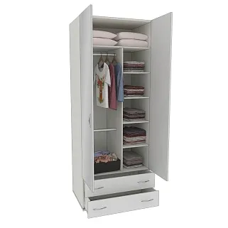 Шкаф 2 дверный с ящиками  и зеркалом P211.60Z