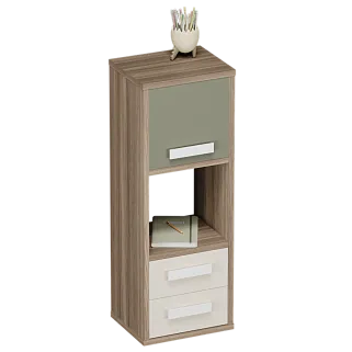 Cтеллаж сквозной книжный на 3 ниши с фасадом E803