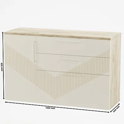 Комод с фрезерованными фасадами в эмали LE706 L/R