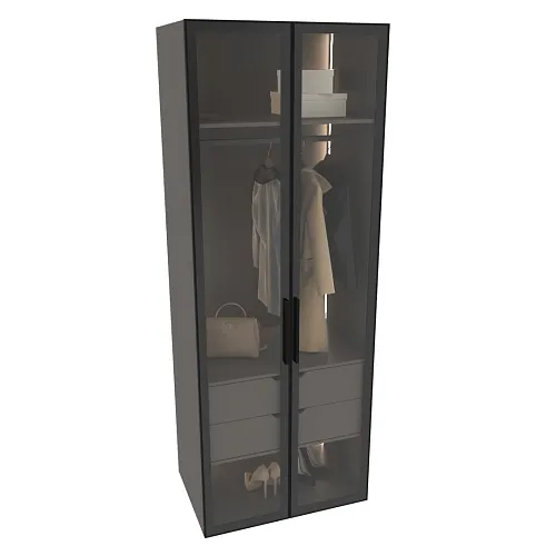 Шкаф для спальни с двумя ящиками и штангой с подсветкой R210.60-2