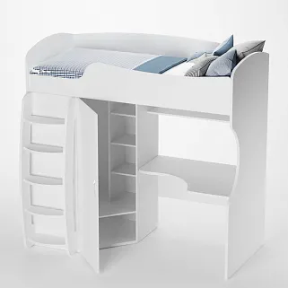Кровать-чердак с рабочей зоной P906, 90x200