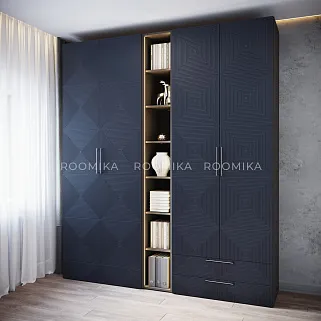 Шкаф 2 дверный, фрезерованные фасады в эмали LE-210.44-1