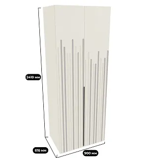 Шкаф 2 дверный, фрезерованные фасады в эмали LE-210.60-3