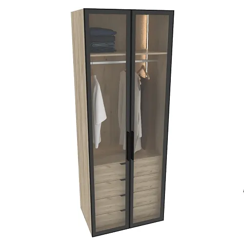 Шкаф для спальни с четырьмя ящиками и штангой с подсветкой R210.60-3