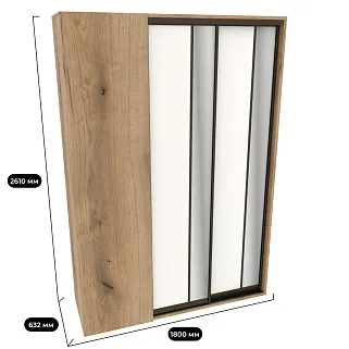 Шкаф-купе ХG182.60-1, профиль INTEGRO, фасад МДФ/зеркало серебро