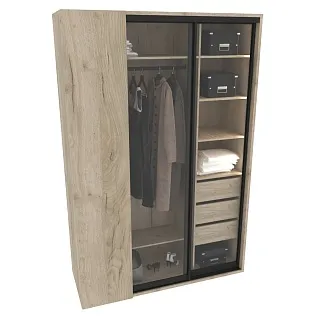 Шкаф-купе ХG161.60-1 L/R, профиль INTEGRO, стекло прозрачное, с подсветкой