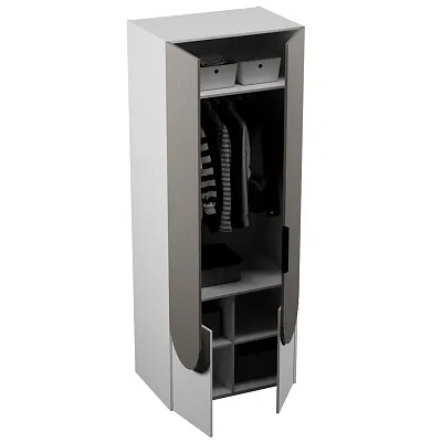 Шкаф для одежды, фрезерованные фасады в эмали LЕ252.60-2