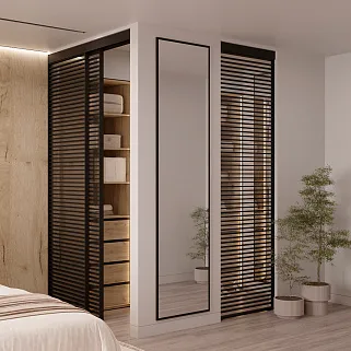 Составная стеклянная перегородка для гардеробной GRACE 21